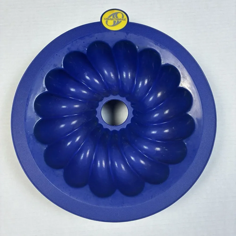 Smartware Silicone Food Grade Non Stick Bundt Jello Salad Mold Blue Bakeware